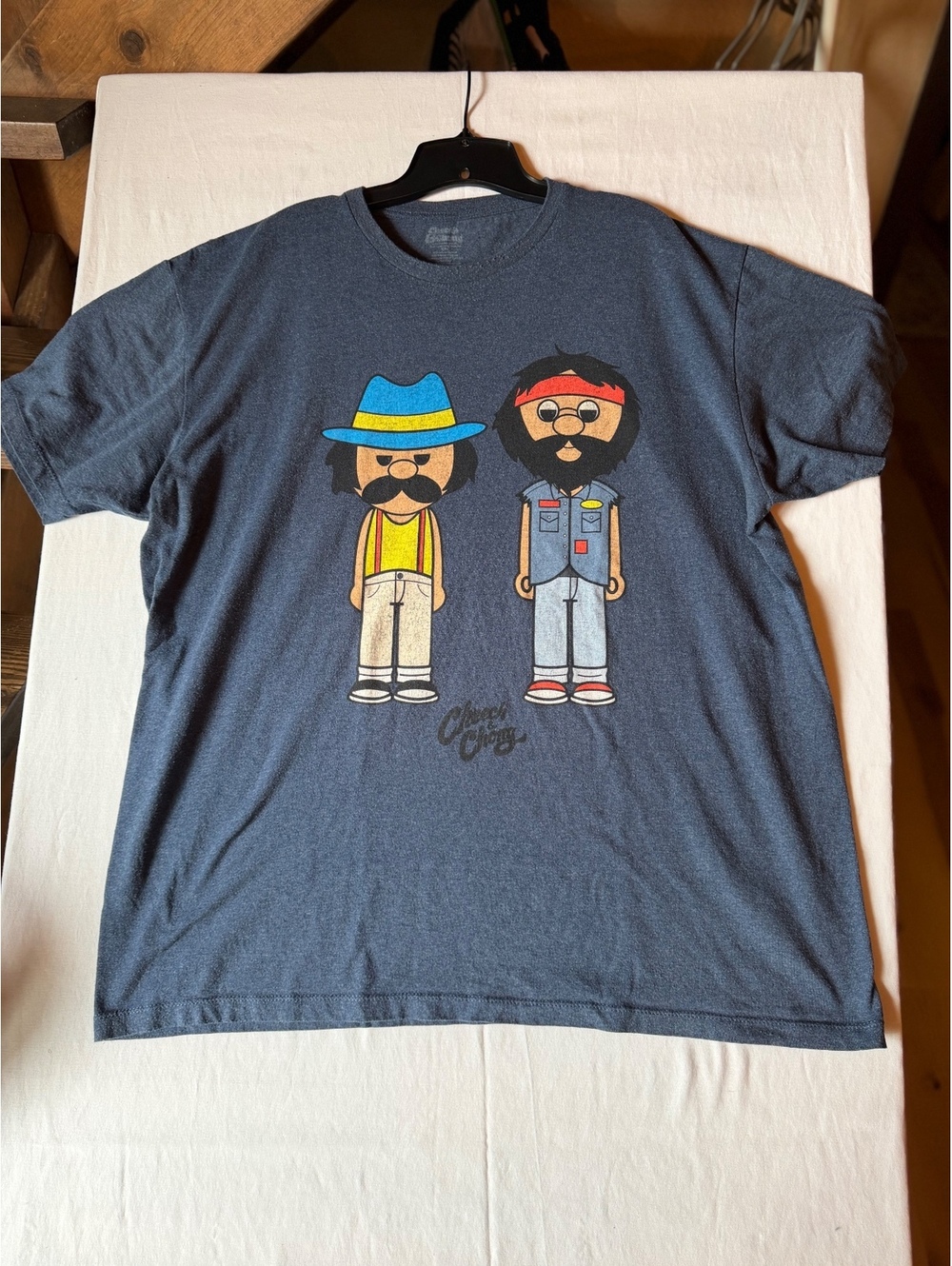 Cheech & Chong Graphic T-Shirt Size XXLarge Blue Heather